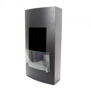 Exclusively designed bio ethanol fireplace with a glass panel