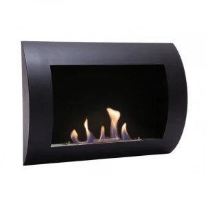 Ocean - Low-cost wall fireplace in black with a length of 60 cm