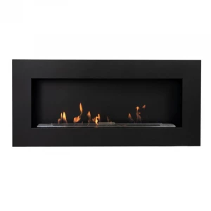 Murus 1200 - Narrow Black Wall-mounted Bioethanol Fireplace