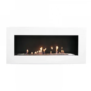 Murus 1200 - Narrow Glossy White Wall-mounted Bioethanol Fireplace