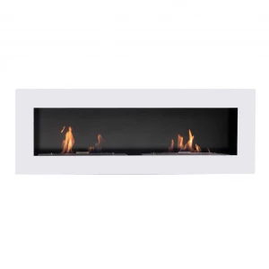 Murus 1600 - Thin Glossy White Wall-mounted Bioethanol Fireplace