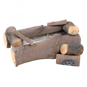 8 pcs. of born wood logs for decoration of a bioethanol fireplace
