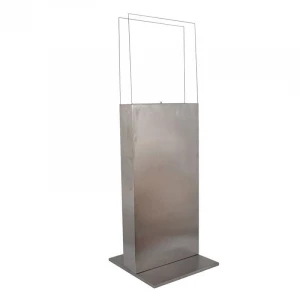 Standing bio fireplace in steel and glass