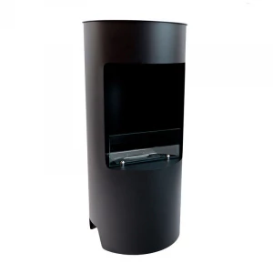 Montgomery Black open free-standing bioethanol fireplace in wood stove design