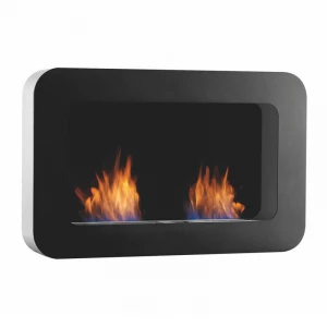 Safretti Curva DL - Black, wall mounted bio fireplace 