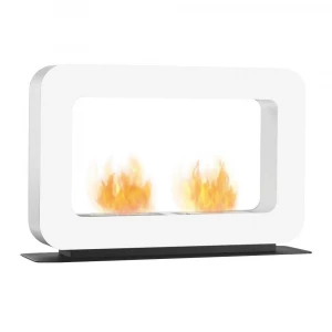 Safretti Curva DT white, free standing bio fireplace 