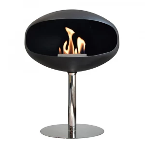 Cocoon Pedestal bio fireplace in black 