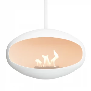 Cocoon Fires Aeris - White Ceiling Mounted Bio Fireplace