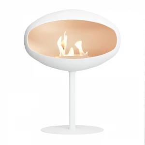 Cocoon Fires Pedestal Free-standing Bioethanol Fireplace in White