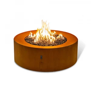 Planika Galio Star Corten Automatic Gas Fireplace for outdoor use