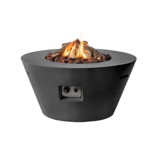 Happy Cocooning Cone Gas Fireplace Fire Table in the colour black