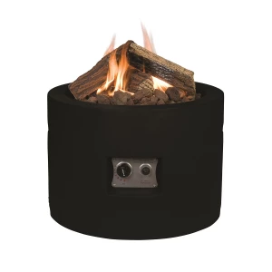 Happy Cocooning Black Round Gas Fireplace Fire Table