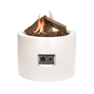 Happy Cocooning White Round Gas Fireplace Fire Table