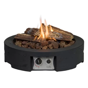 Happy Cocooning Round Table Top Gas Fireplace Black - 60 cm diameter
