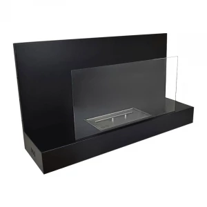 Bioethanol fireplace in stainless steel that can be freestanding or wall mounted.