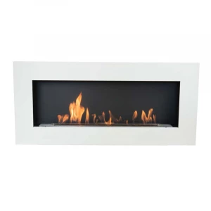 Murus 1200 - Narrow Matte White Wall-mounted Bioethanol Fireplace