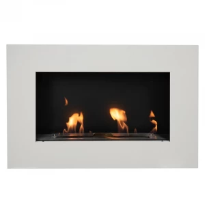 Murus 800 - Narrow Matte White Wall-mounted Bioethanol Fireplace