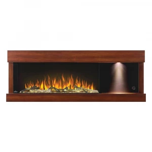 Napoleon Stylus Steinfeld Wall Mounted Electric Fireplace With Brown Walnut Frame