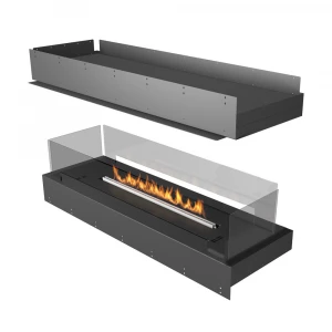 Planika Forma 1000 Island built-in bioethanol fireplace with a flame-view from all sides