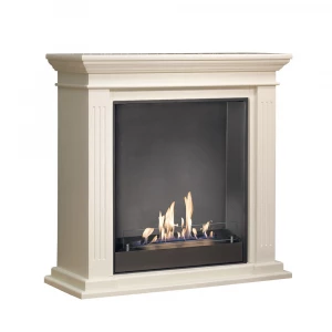 Xaralyn Cadiz white MDF  bioethanol fireplace in classic mantel fireplace design