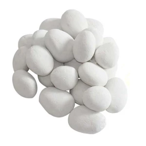 24 White ceramic pebbles