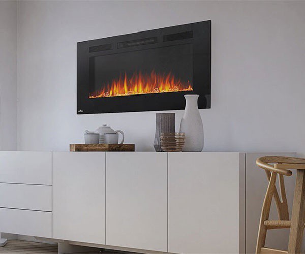 Napoleon Allure Phantom Electric Fireplace Built Into Wall