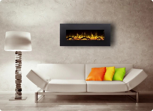Wall-mounted electric fireplace